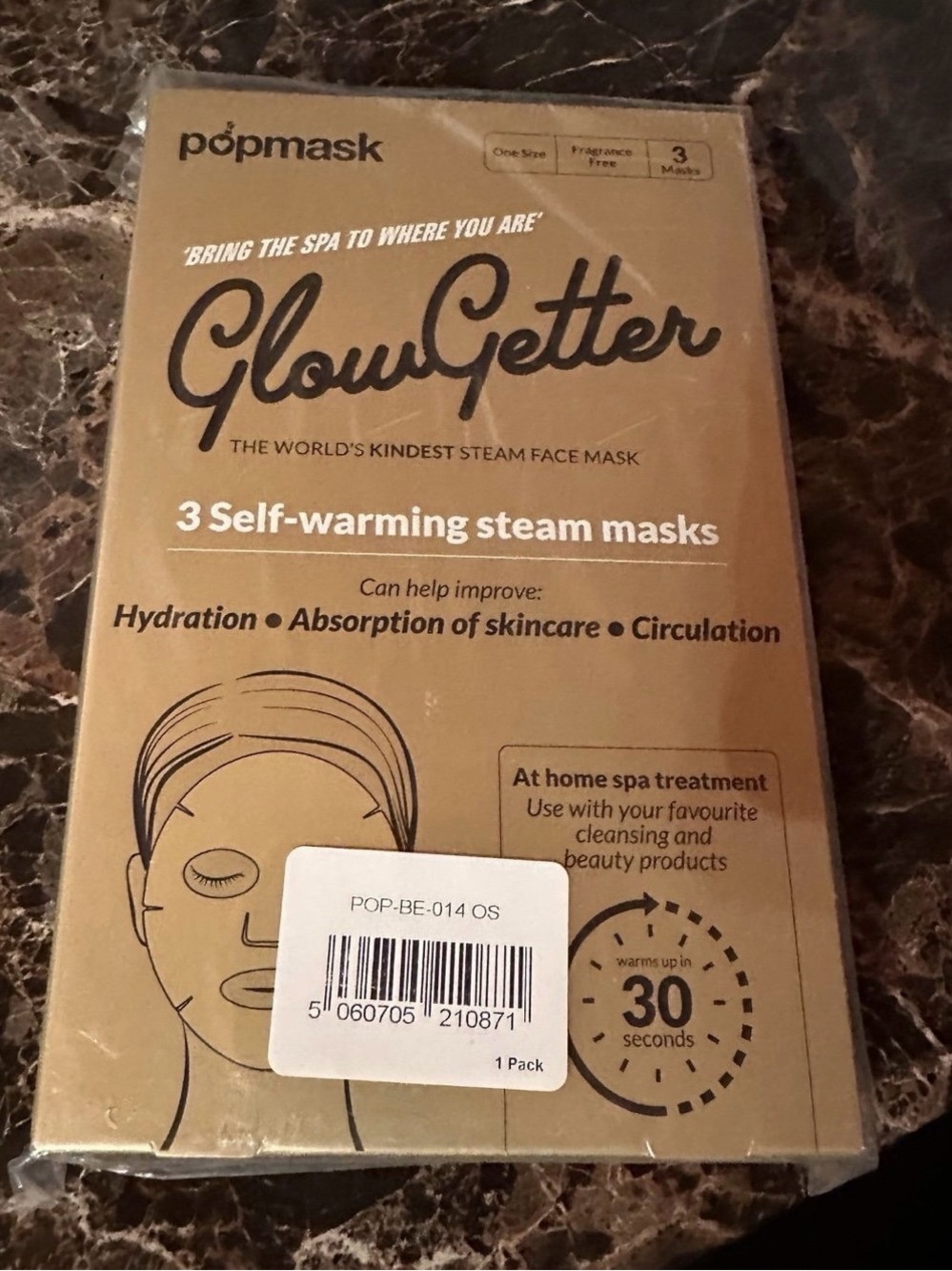 GlowGetter Self-Warming Steam Face Masks — (3 Pack)